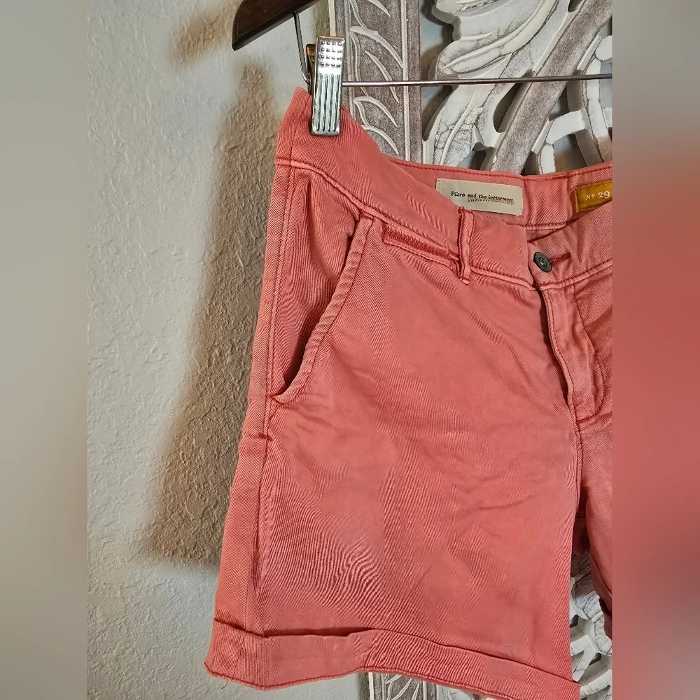 Anthropologie Pilcro Women's Hyphen Chino Shorts Boho Classic Stretch Pink 29 - Picture 3 of 7